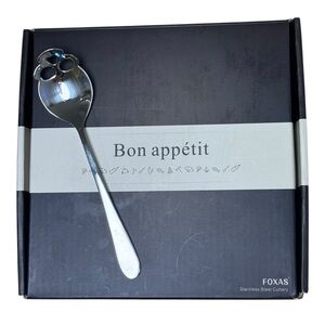 Bon Appetit Silver Stainless Steel Skull Spoons- Set of 6 in box
